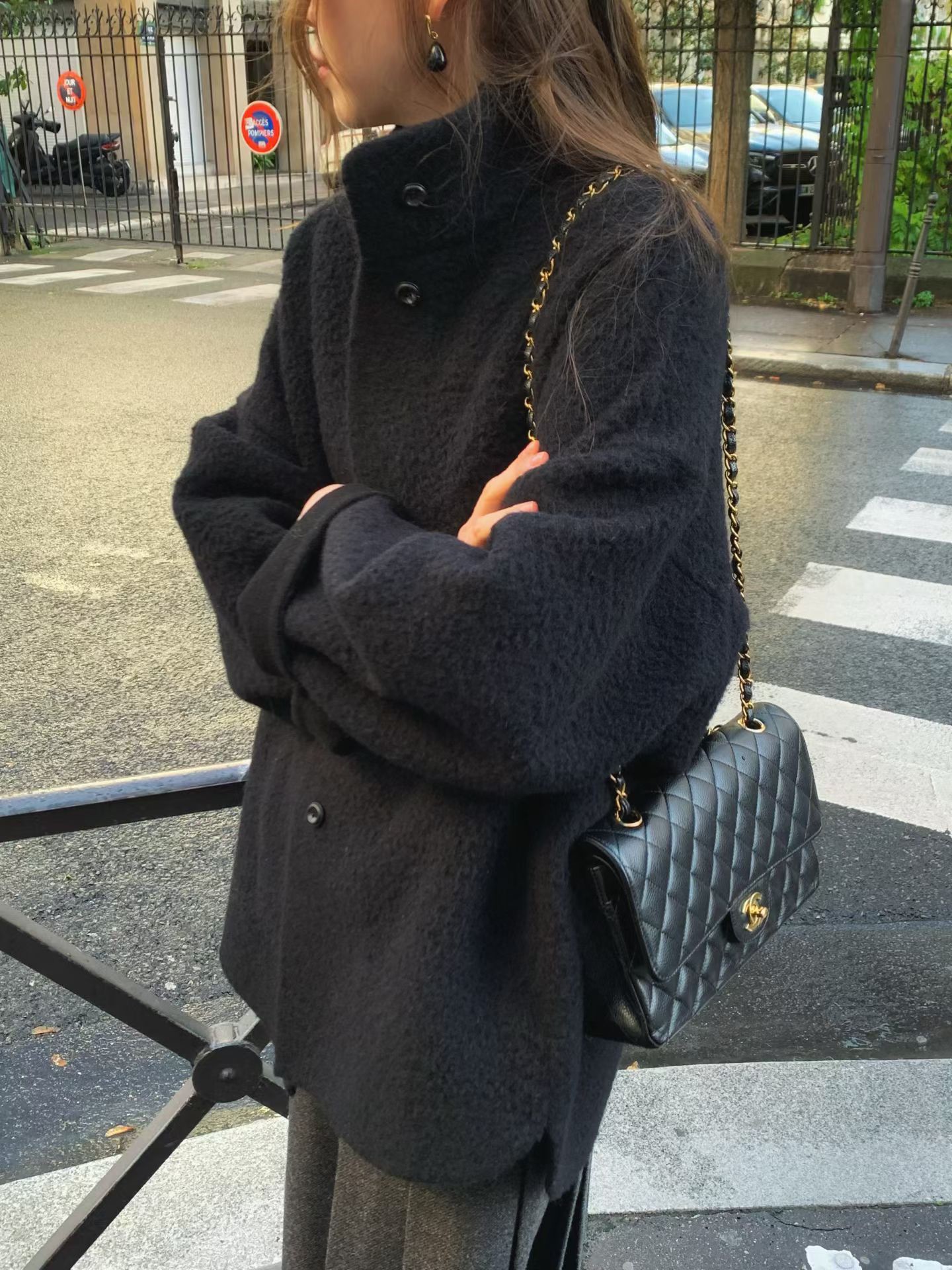 A85.立領BABY駝羊毛下擺圓弧手工大衣