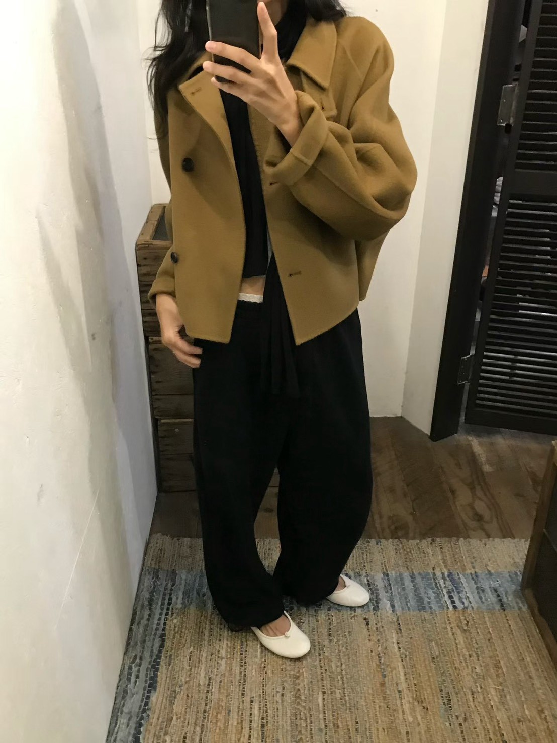 A11.小V家時髦女孩手工短大衣