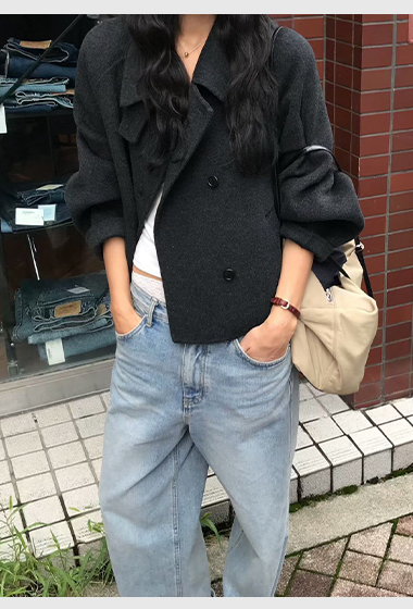 A11.小V家時髦女孩手工短大衣