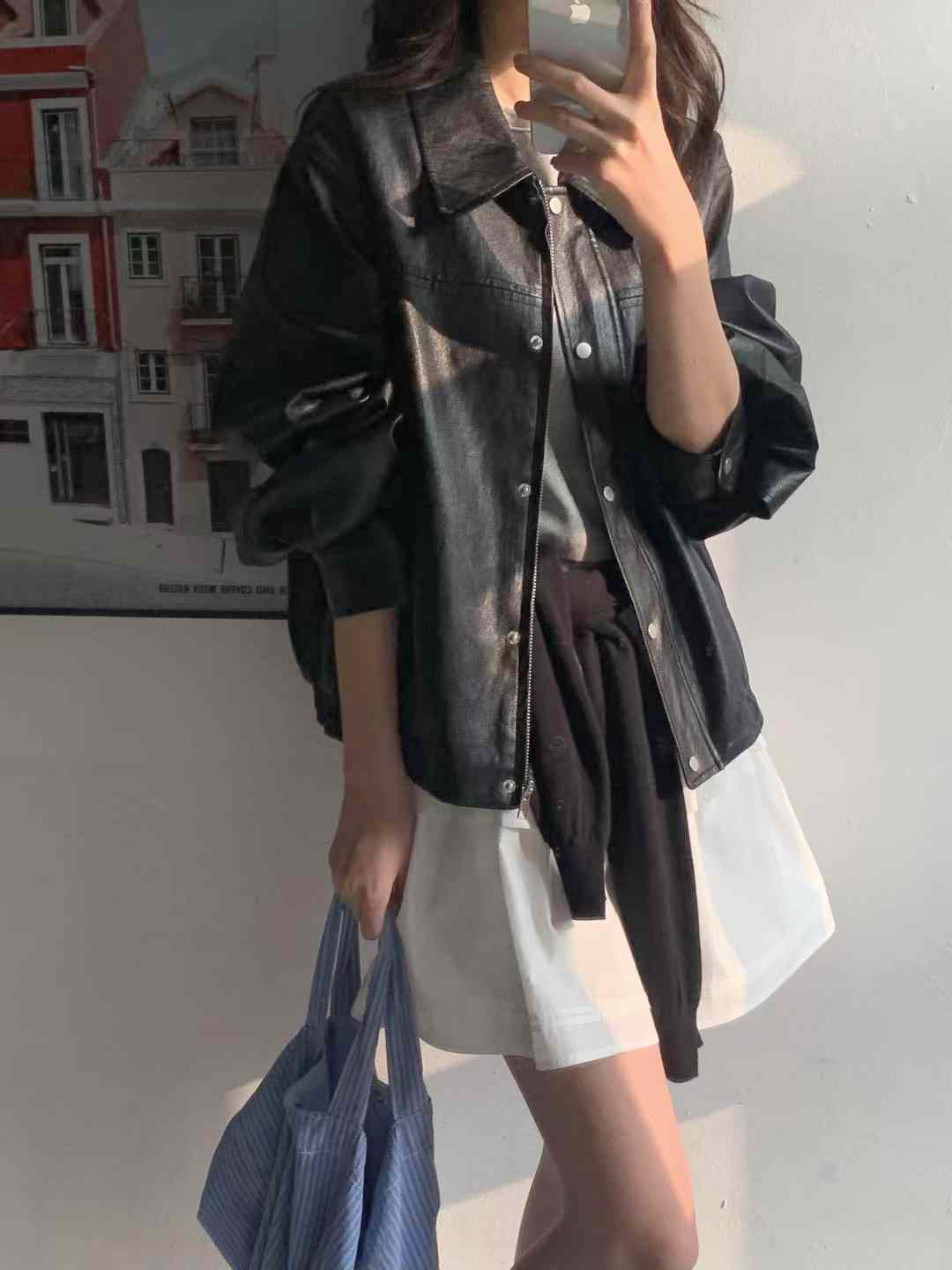B48.帥氣女孩皮衣外套