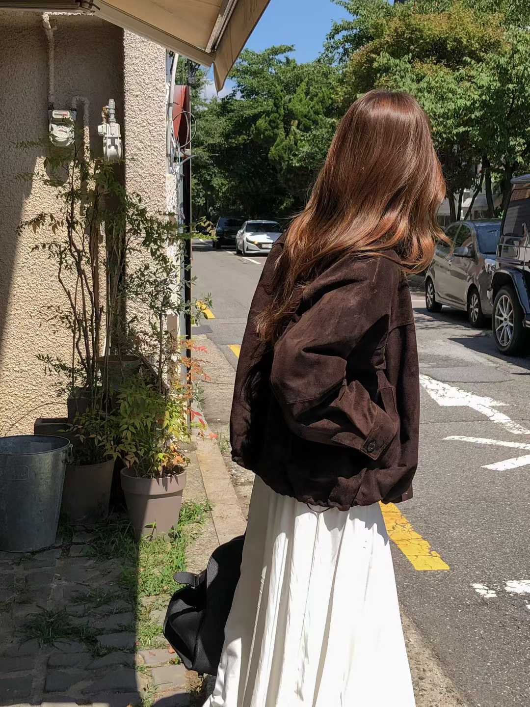 B31.大V家復古女孩麂皮外套