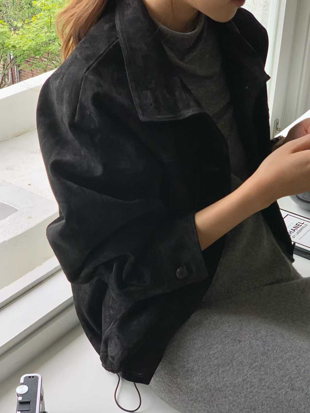 B31.大V家復古女孩麂皮外套
