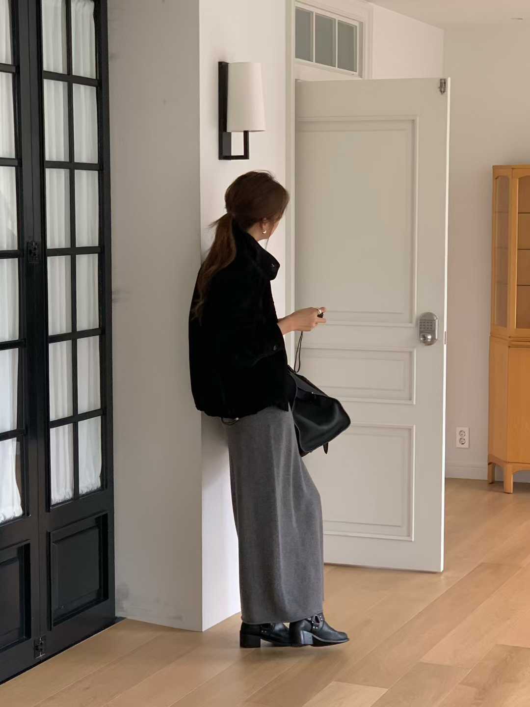 B31.大V家復古女孩麂皮外套