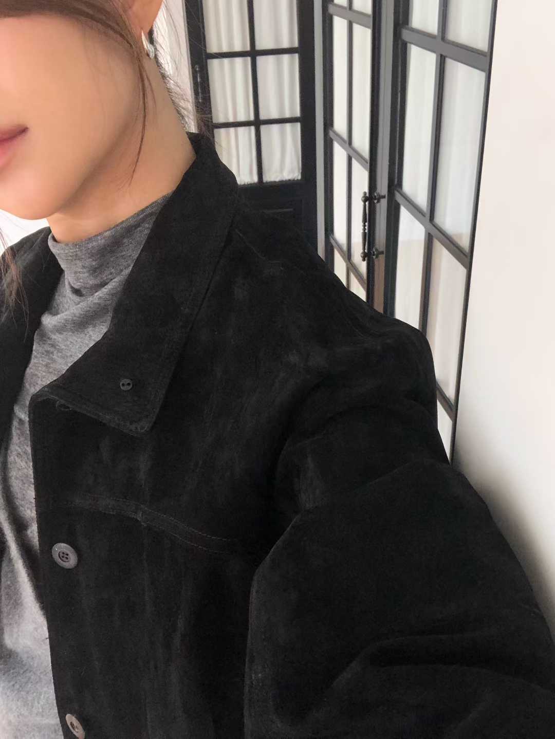B31.大V家復古女孩麂皮外套