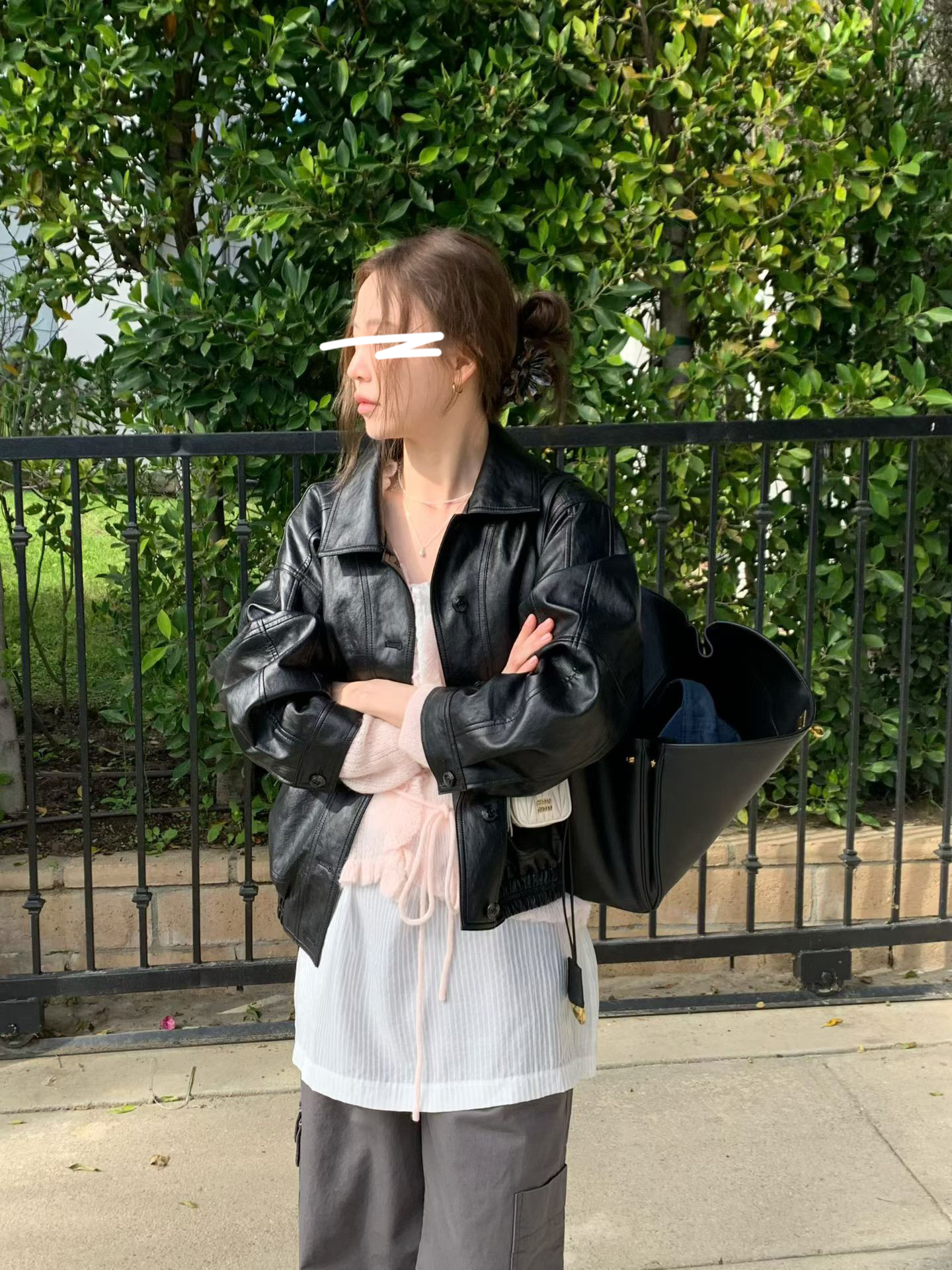 B72.敲碗許願春日PU皮衣外套