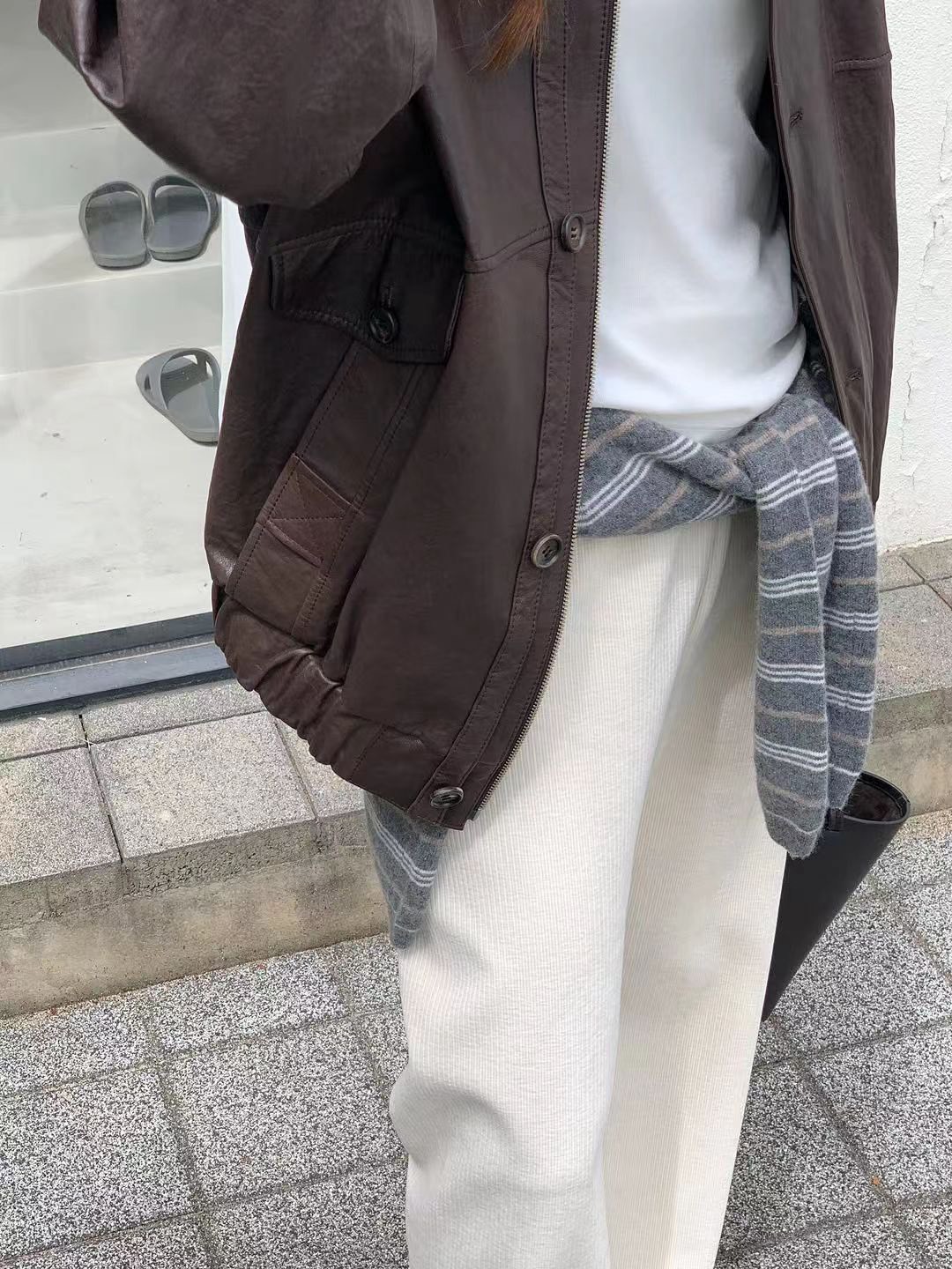 B49.大V家可甜可鹽皮衣外套