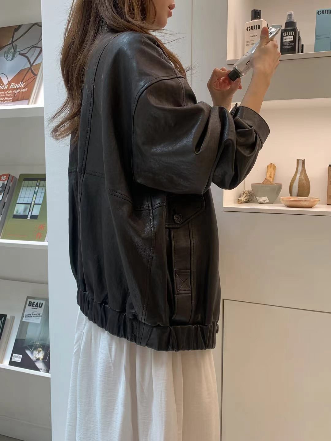 B49.大V家可甜可鹽皮衣外套