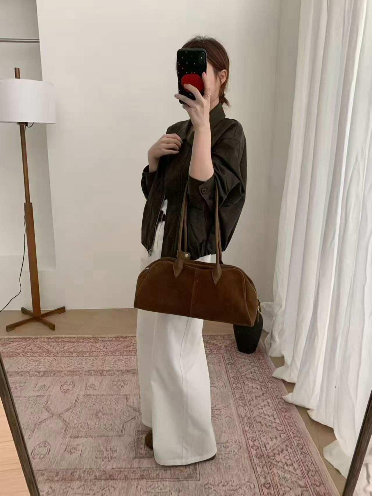 B85.騎士翻領皮衣外套
