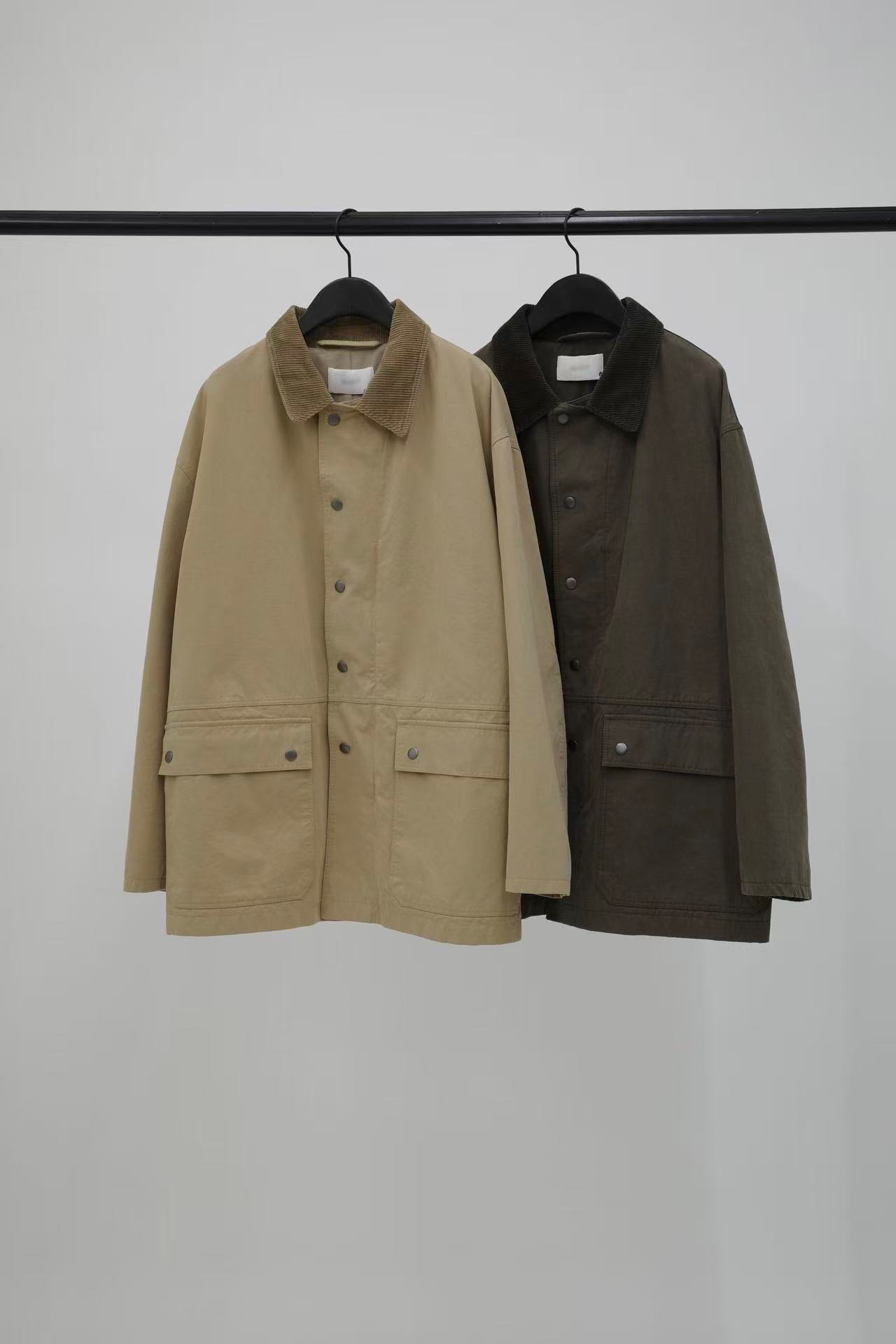 纖瘦家燈芯絨領休閒工裝外套