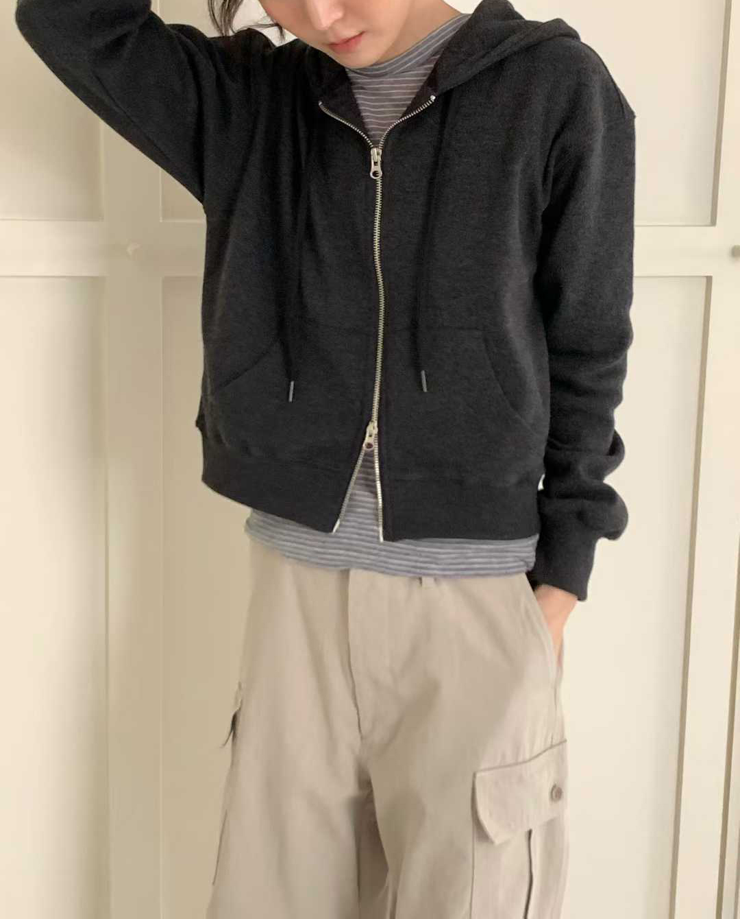 A80.纖瘦家袋鼠口袋連帽外套