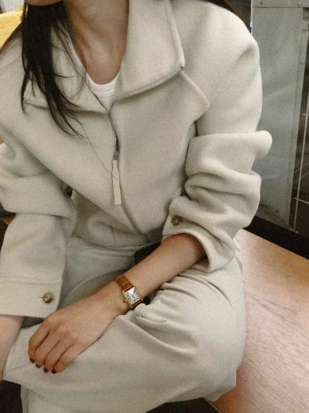 質感家立領拉鍊手工外套