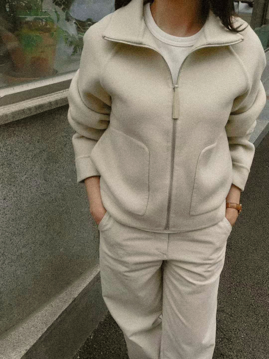質感家立領拉鍊手工外套