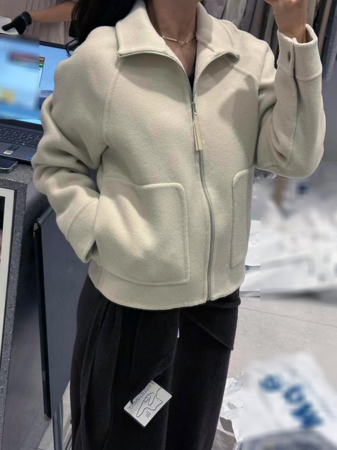 質感家立領拉鍊手工外套