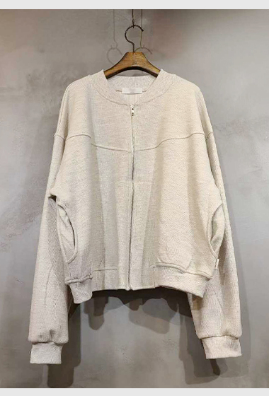 A12.棒球領剪接特色拉鍊外套