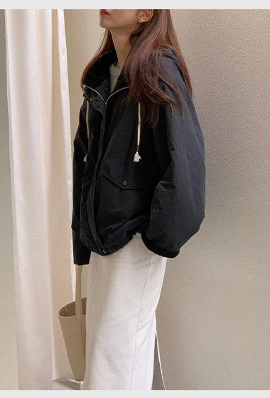 A43.日常內裡毛毛連帽風衣外套