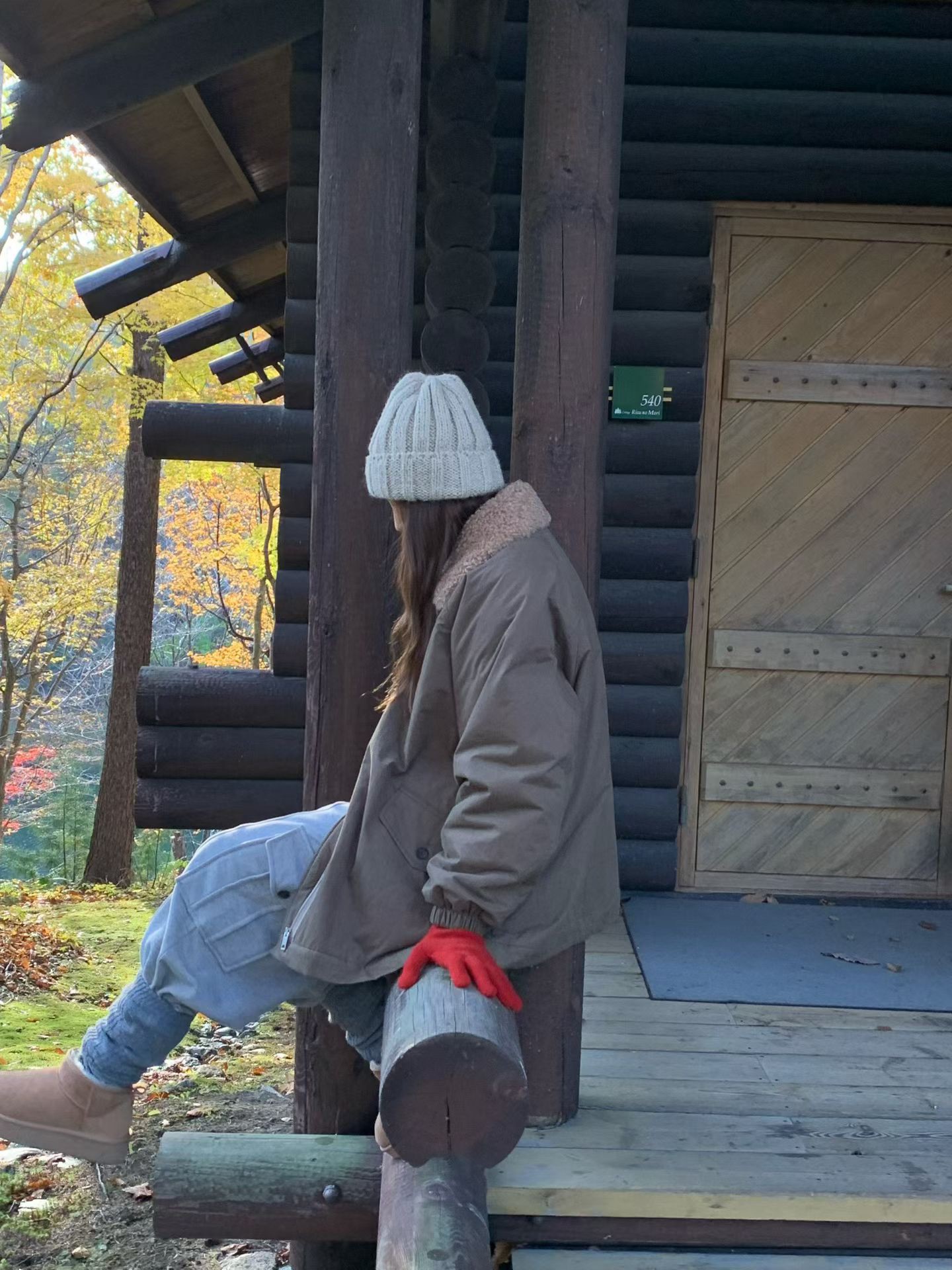 A74.日系女孩QQ毛領鋪棉外套