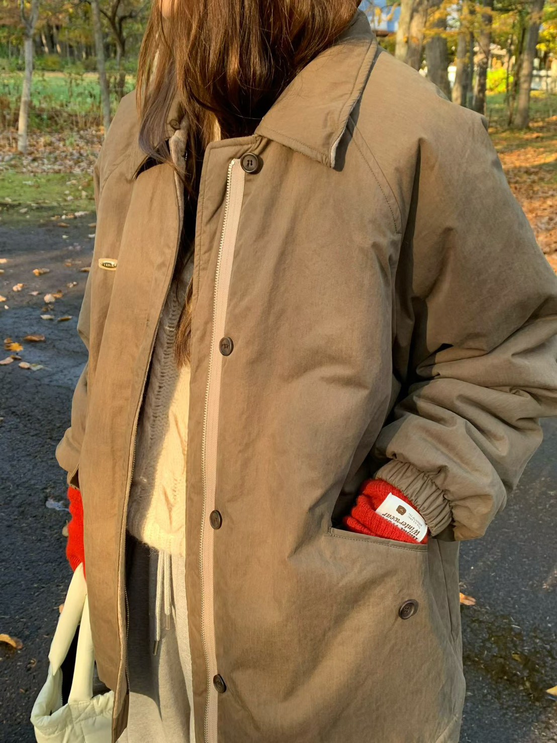 A74.日系女孩QQ毛領鋪棉外套