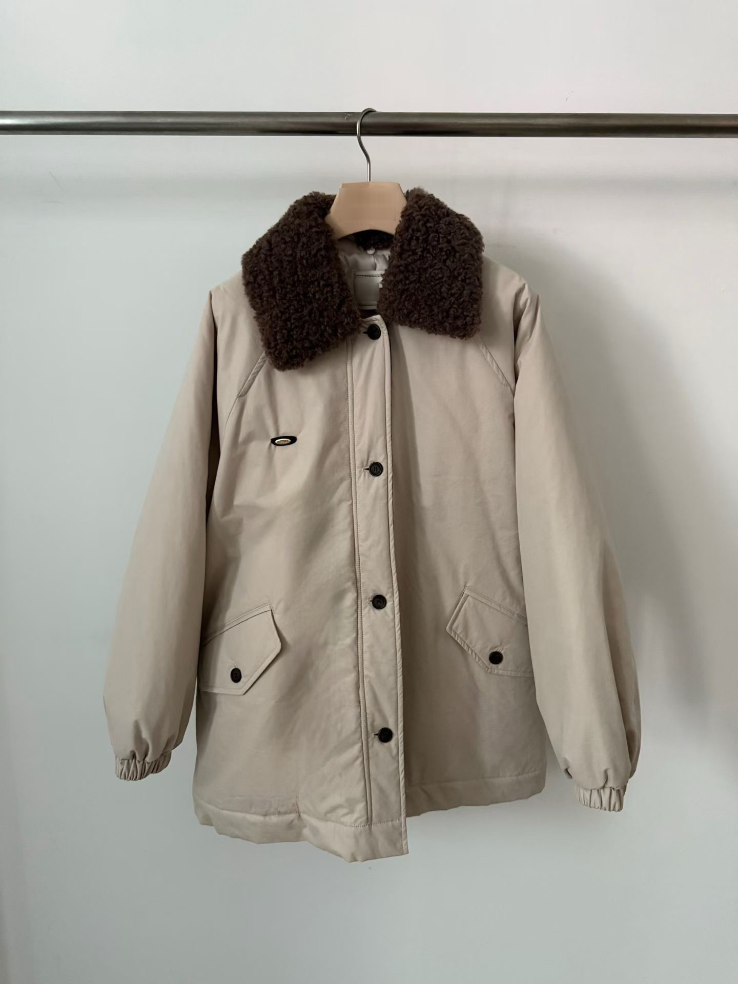 A74.日系女孩QQ毛領鋪棉外套