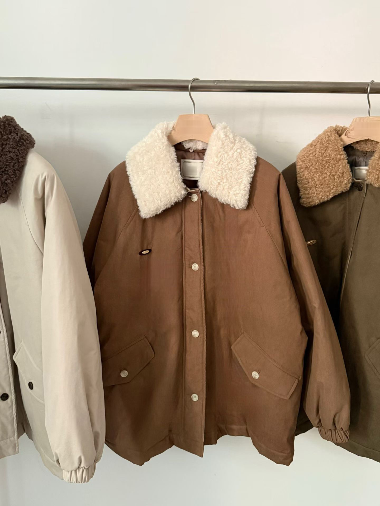 A74.日系女孩QQ毛領鋪棉外套