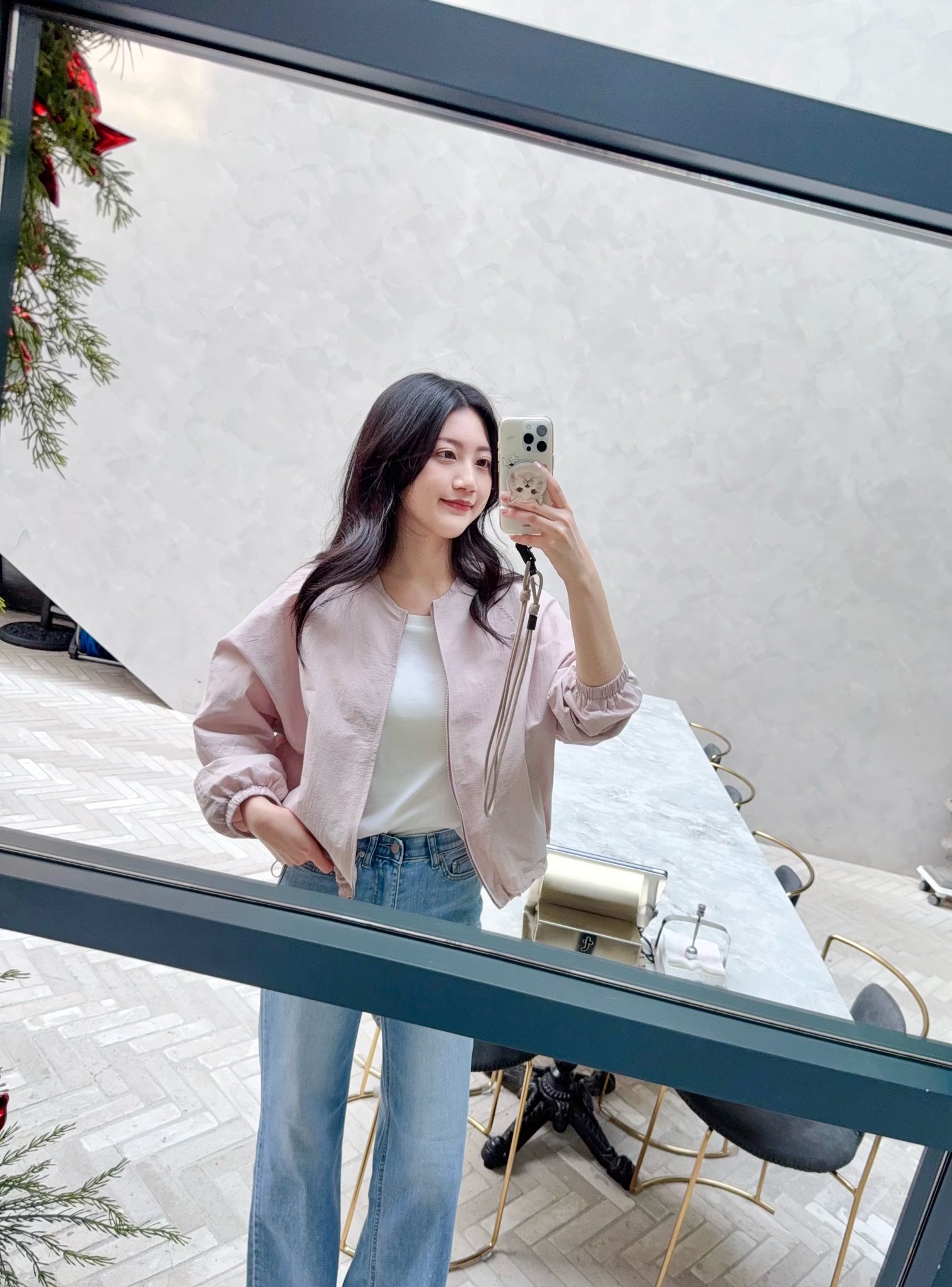 B110.氣質淺色好搭拉鍊薄外套