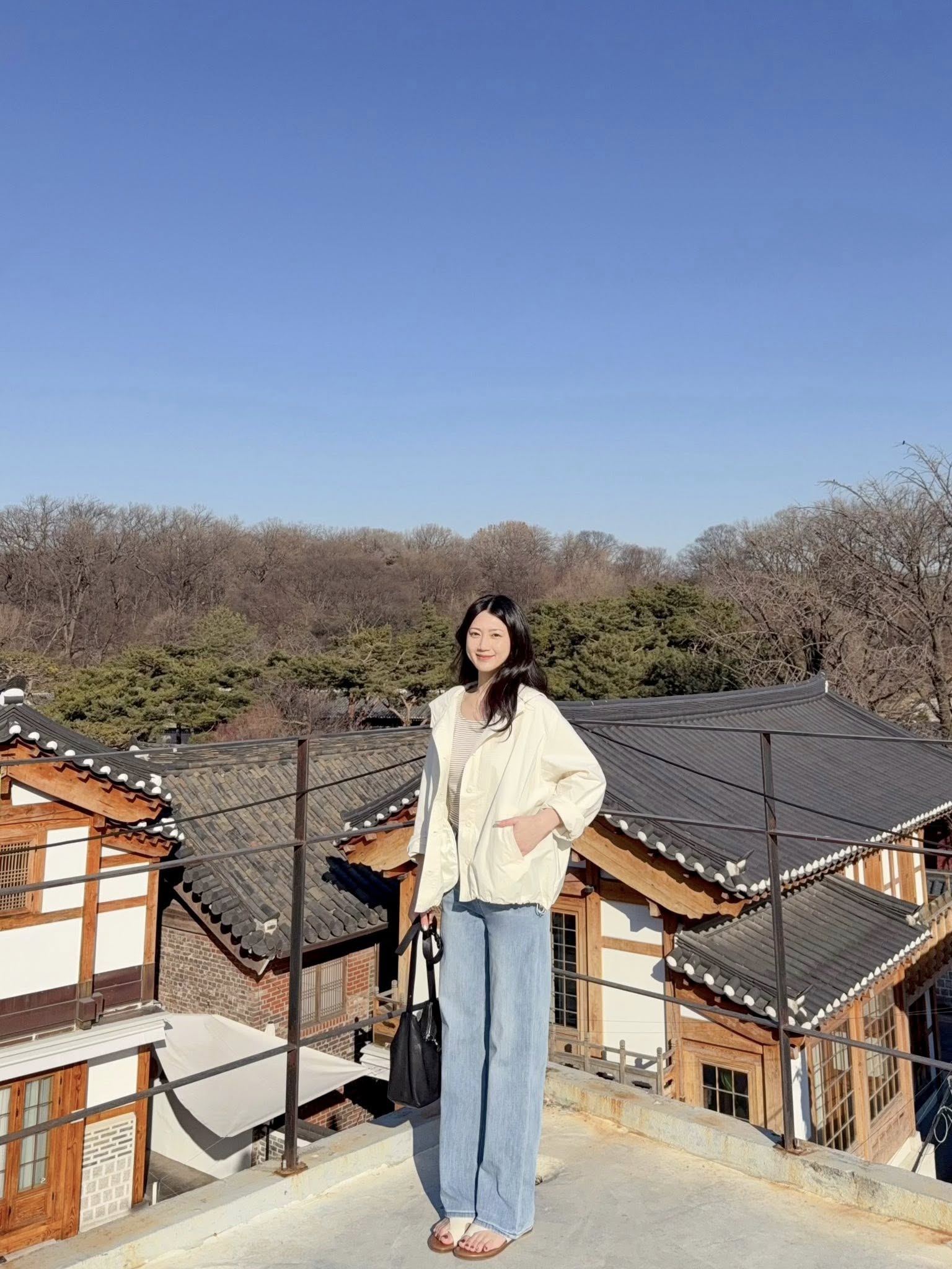 B80.春日奶油連帽排扣薄外套