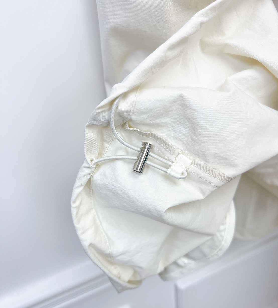 B80.春日奶油連帽排扣薄外套