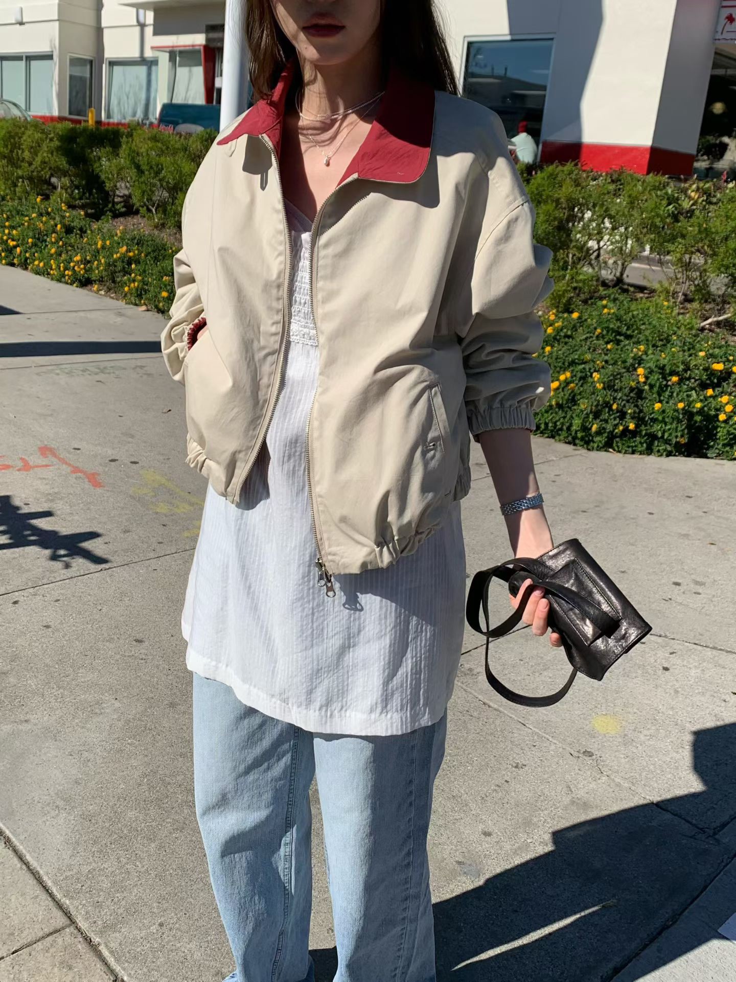 B71.雙面穿馬卡龍夾心拉鍊外套