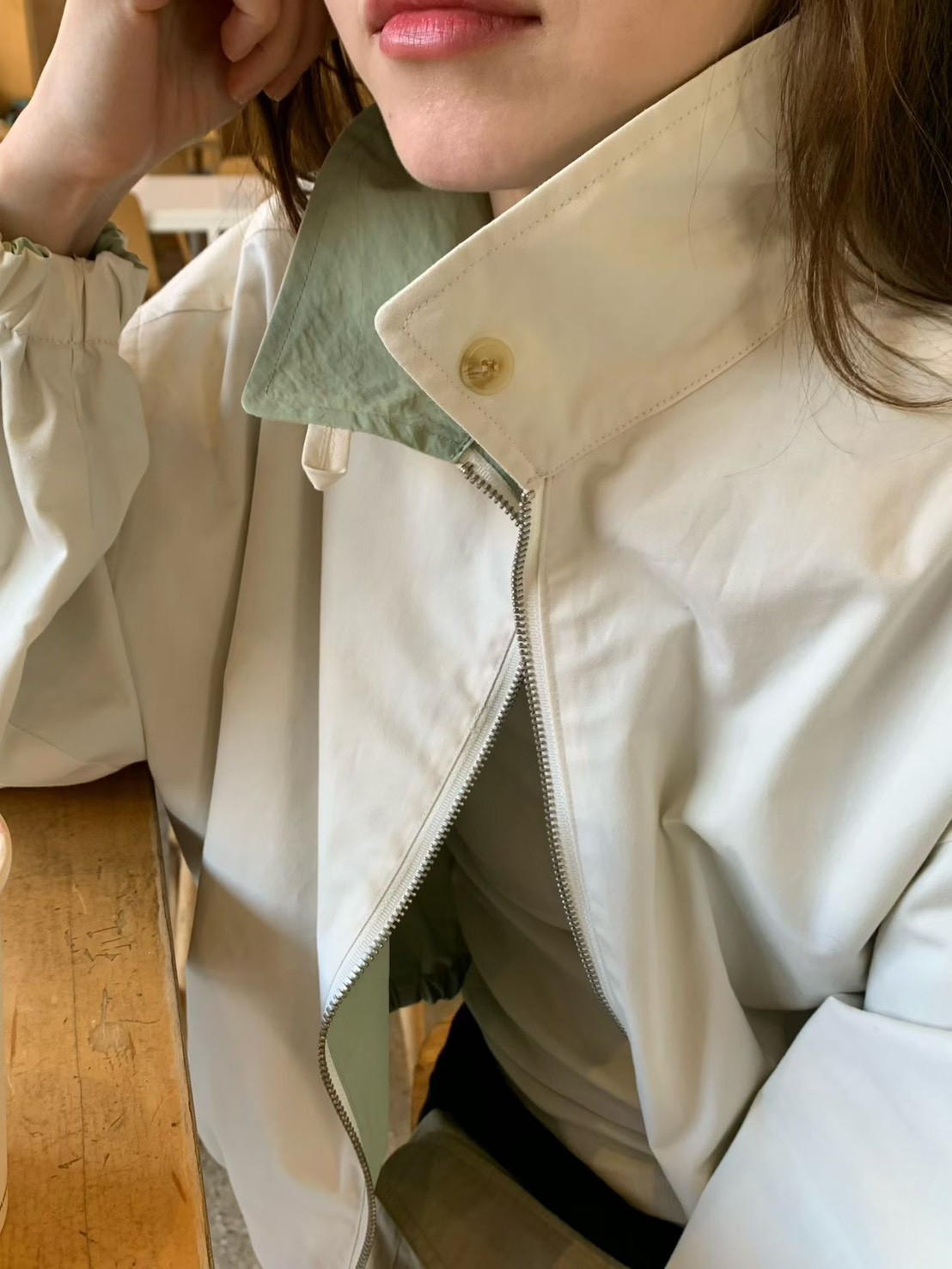 B71.雙面穿馬卡龍夾心拉鍊外套