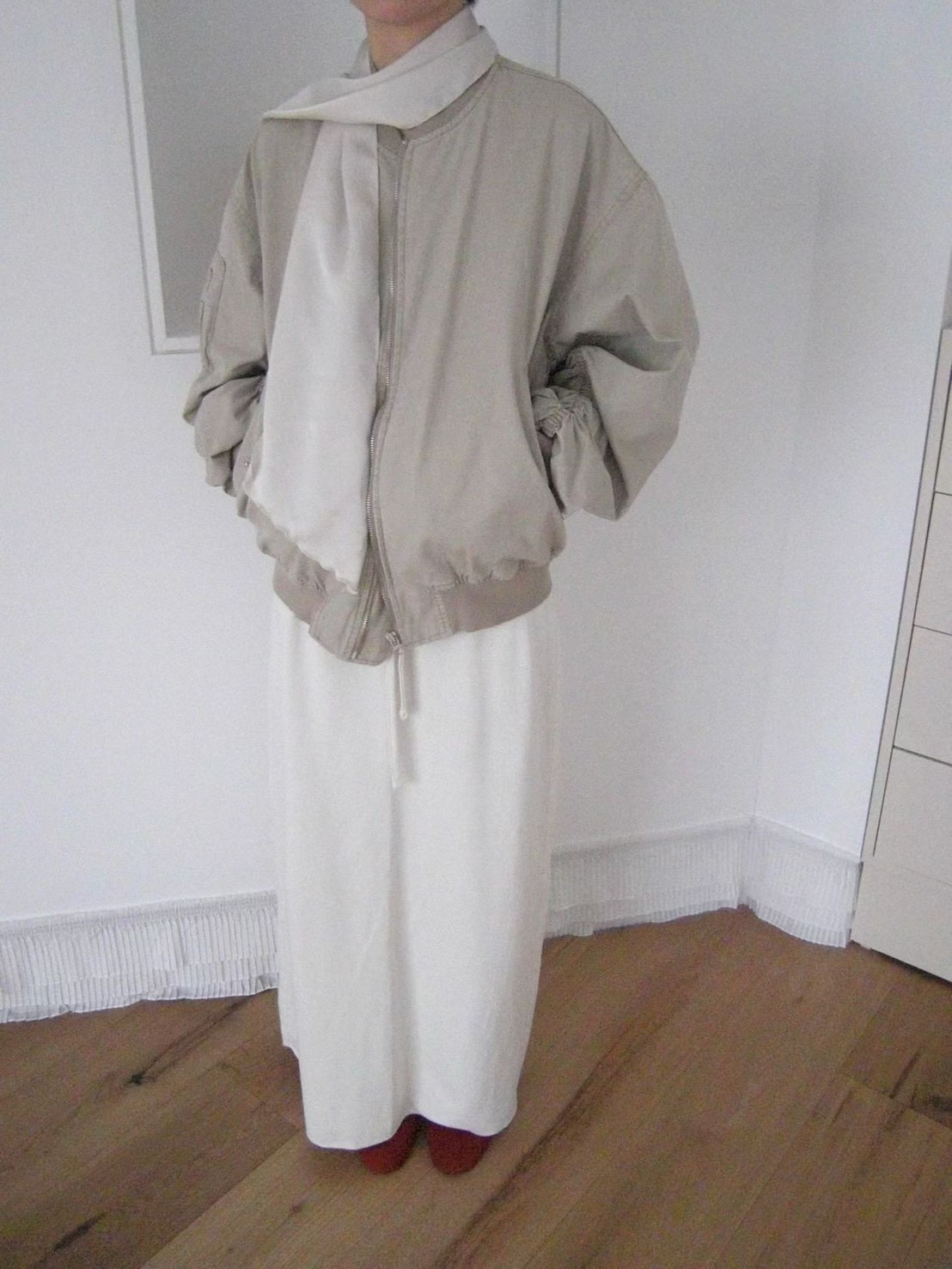 A42.JP家袖管抽皺棒球外套