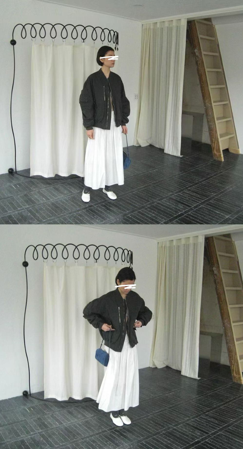 A42.JP家袖管抽皺棒球外套