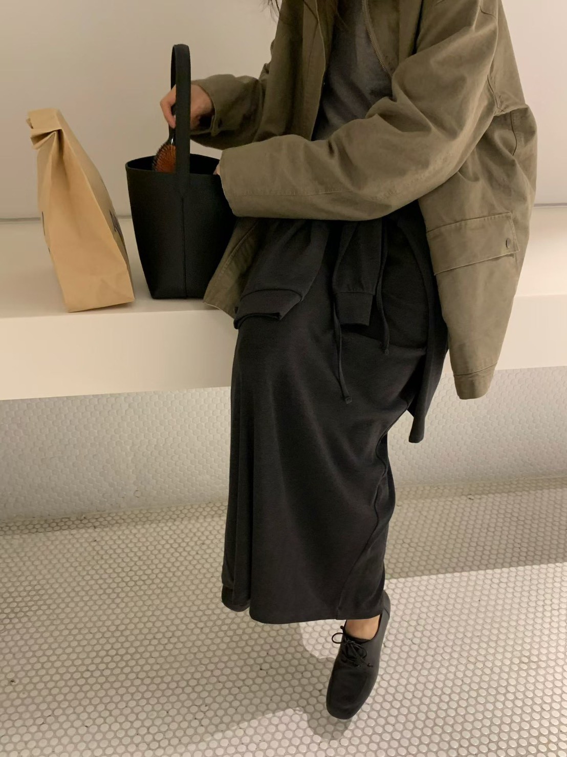 A16.纖瘦家皮領可拆巴恩外套