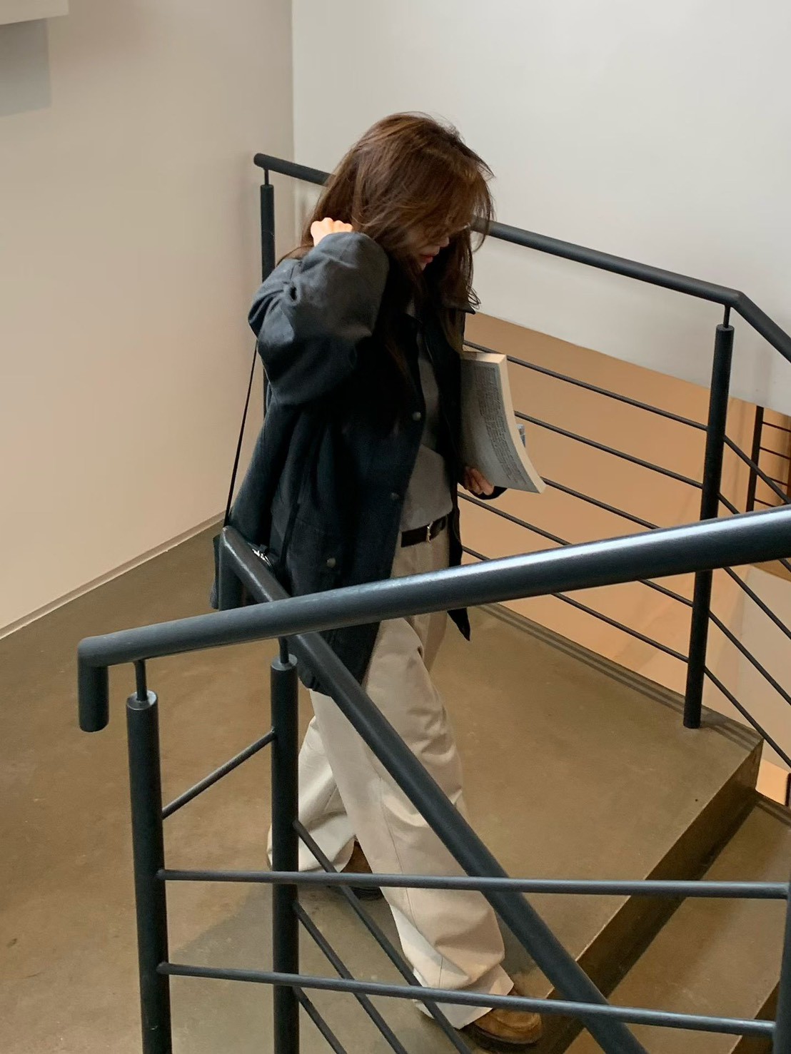 A16.纖瘦家皮領可拆巴恩外套