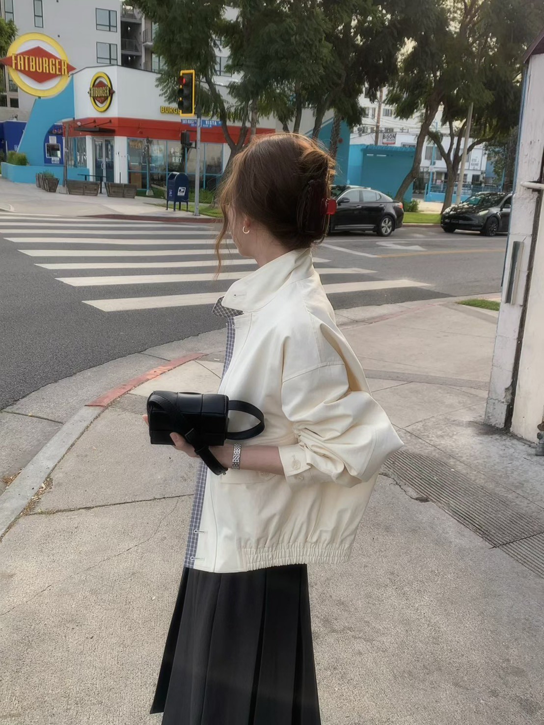 A64.格紋內裡可立領拉鍊夾克