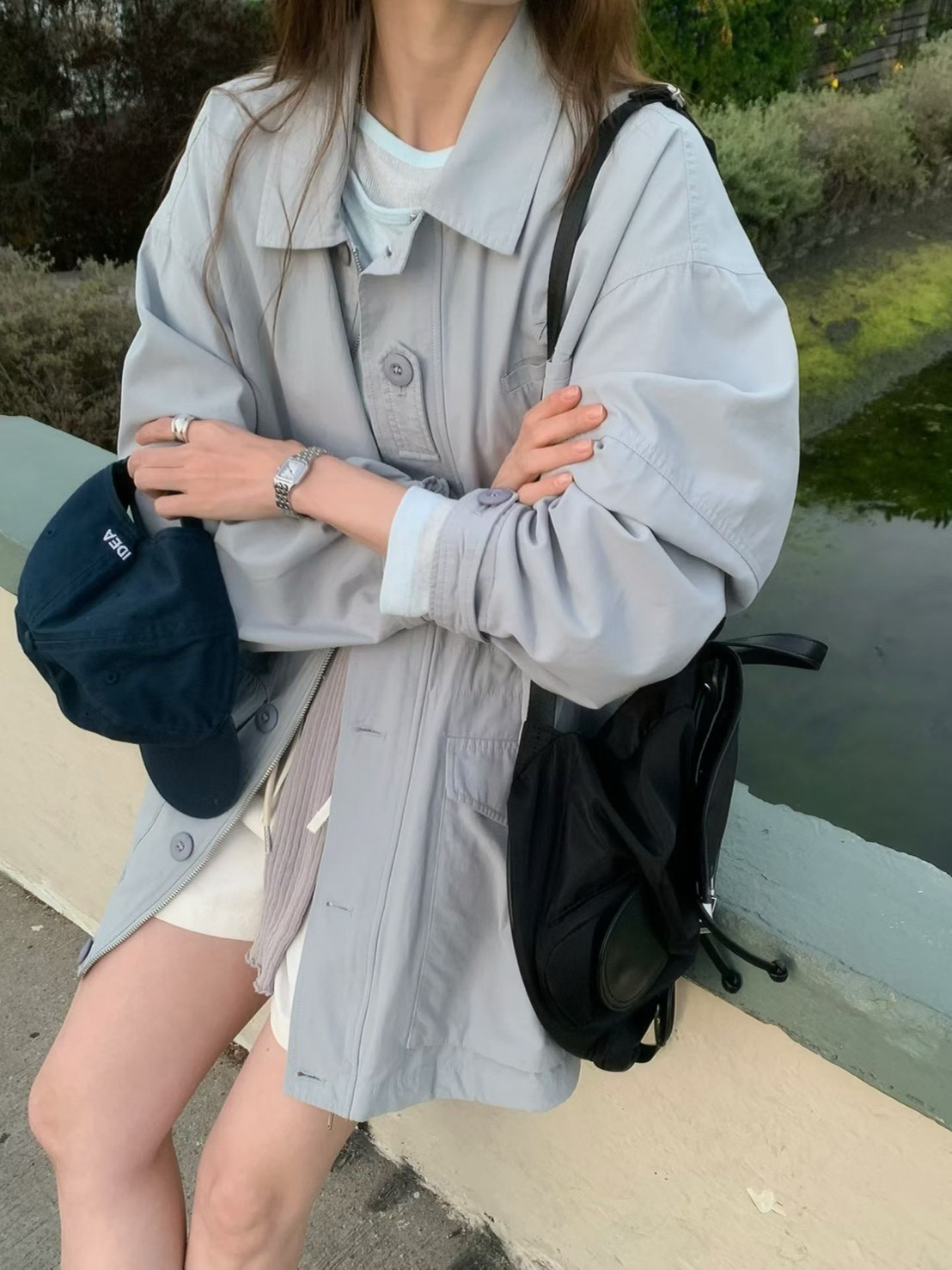 A65.莫蘭迪收腰休閒口袋外套