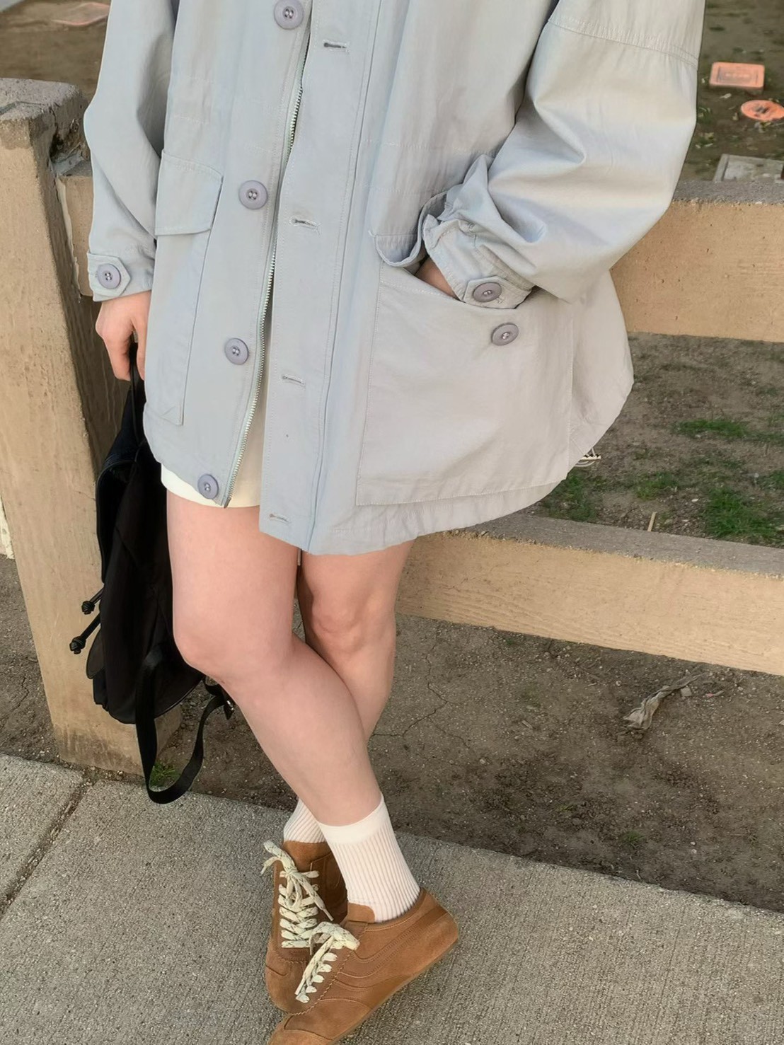 A65.莫蘭迪收腰休閒口袋外套