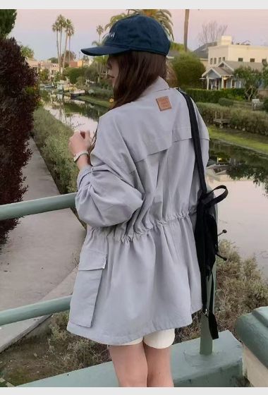 A65.莫蘭迪收腰休閒口袋外套