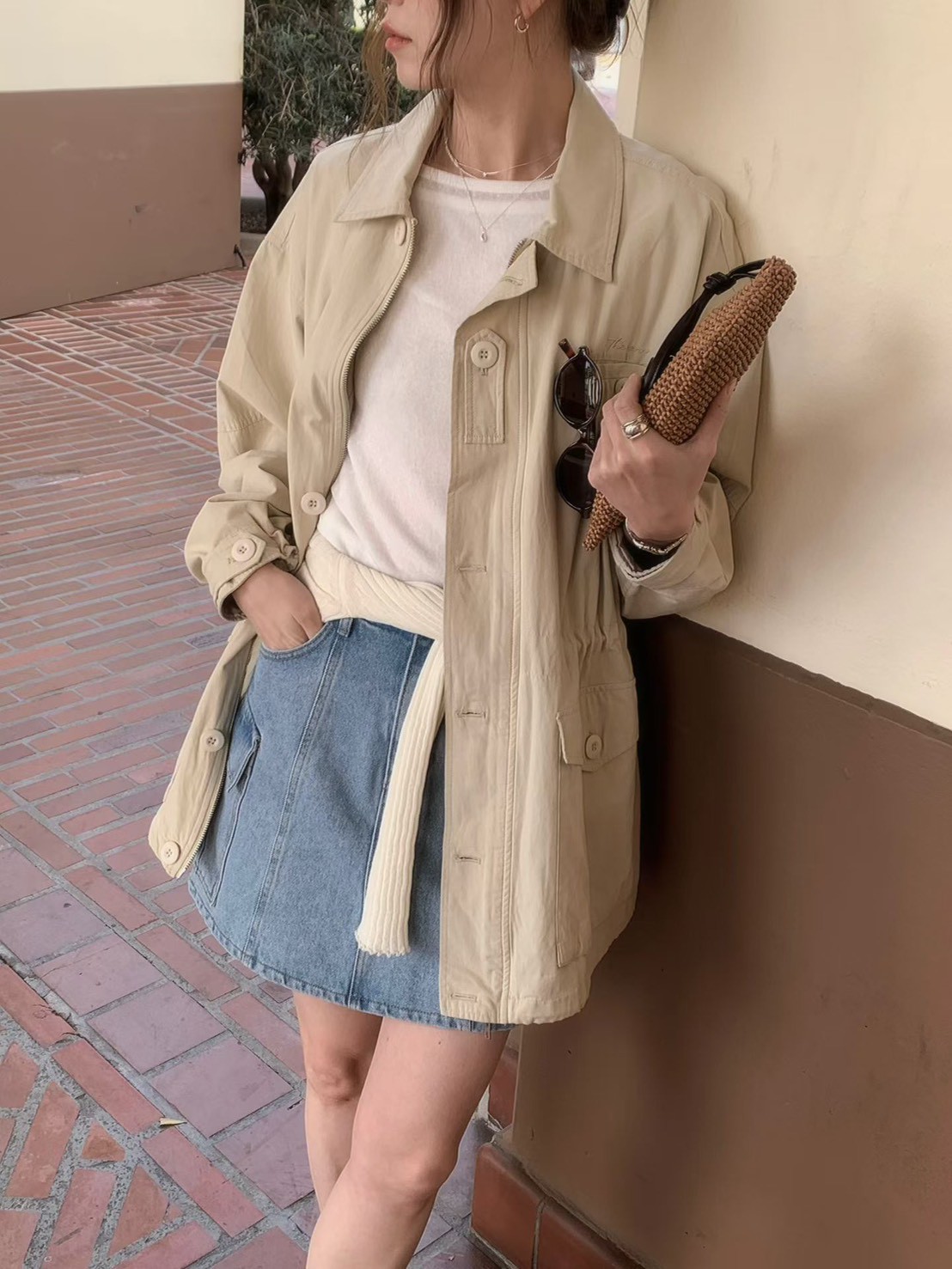 A65.莫蘭迪收腰休閒口袋外套