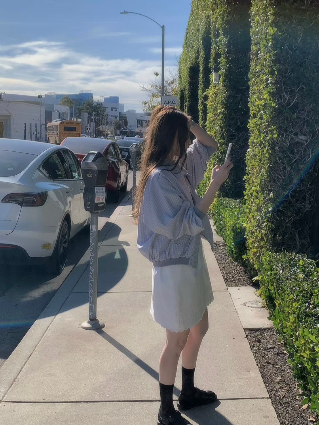 A63.日本布清甜小格紋外套