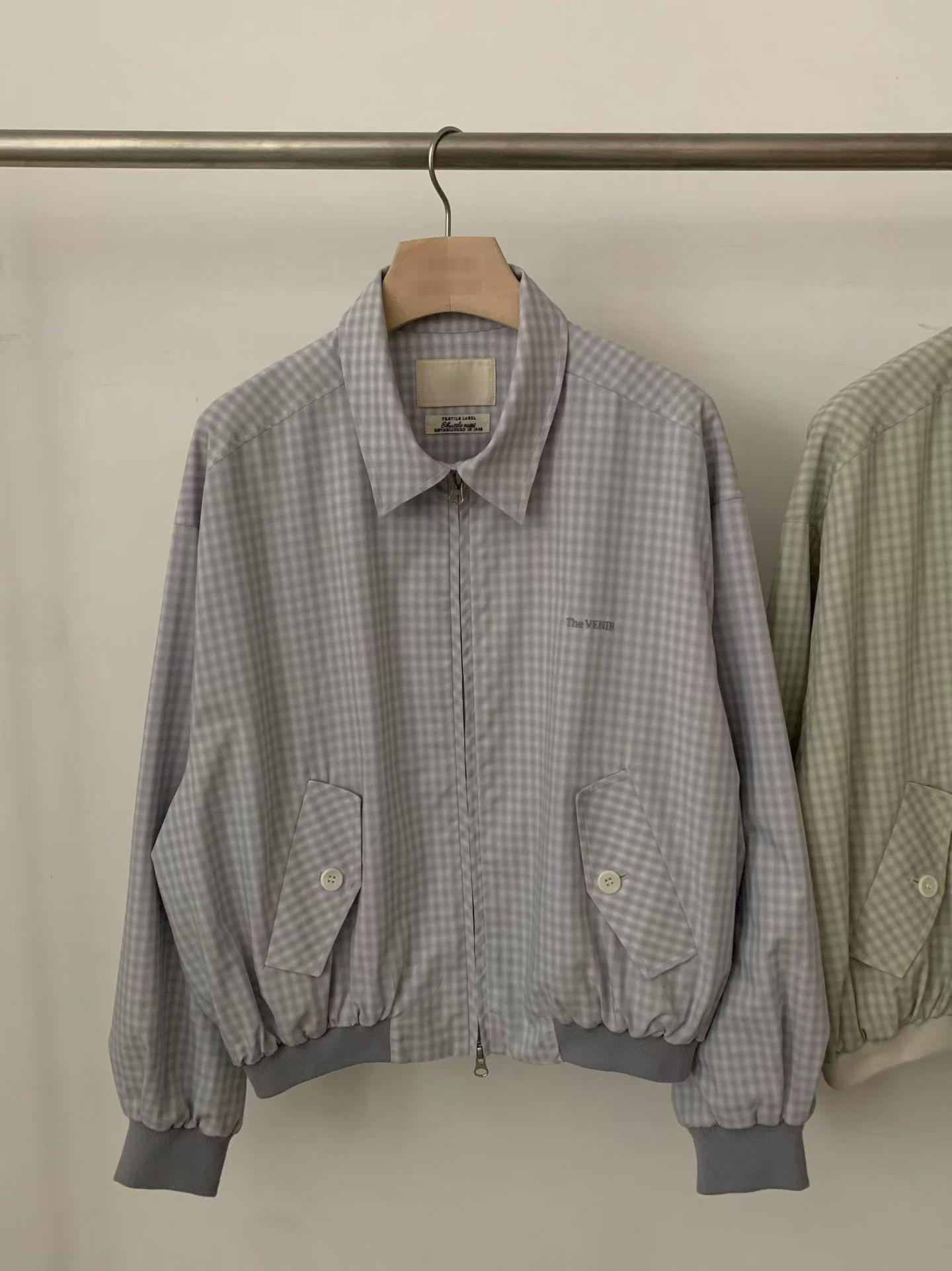 A63.日本布清甜小格紋外套