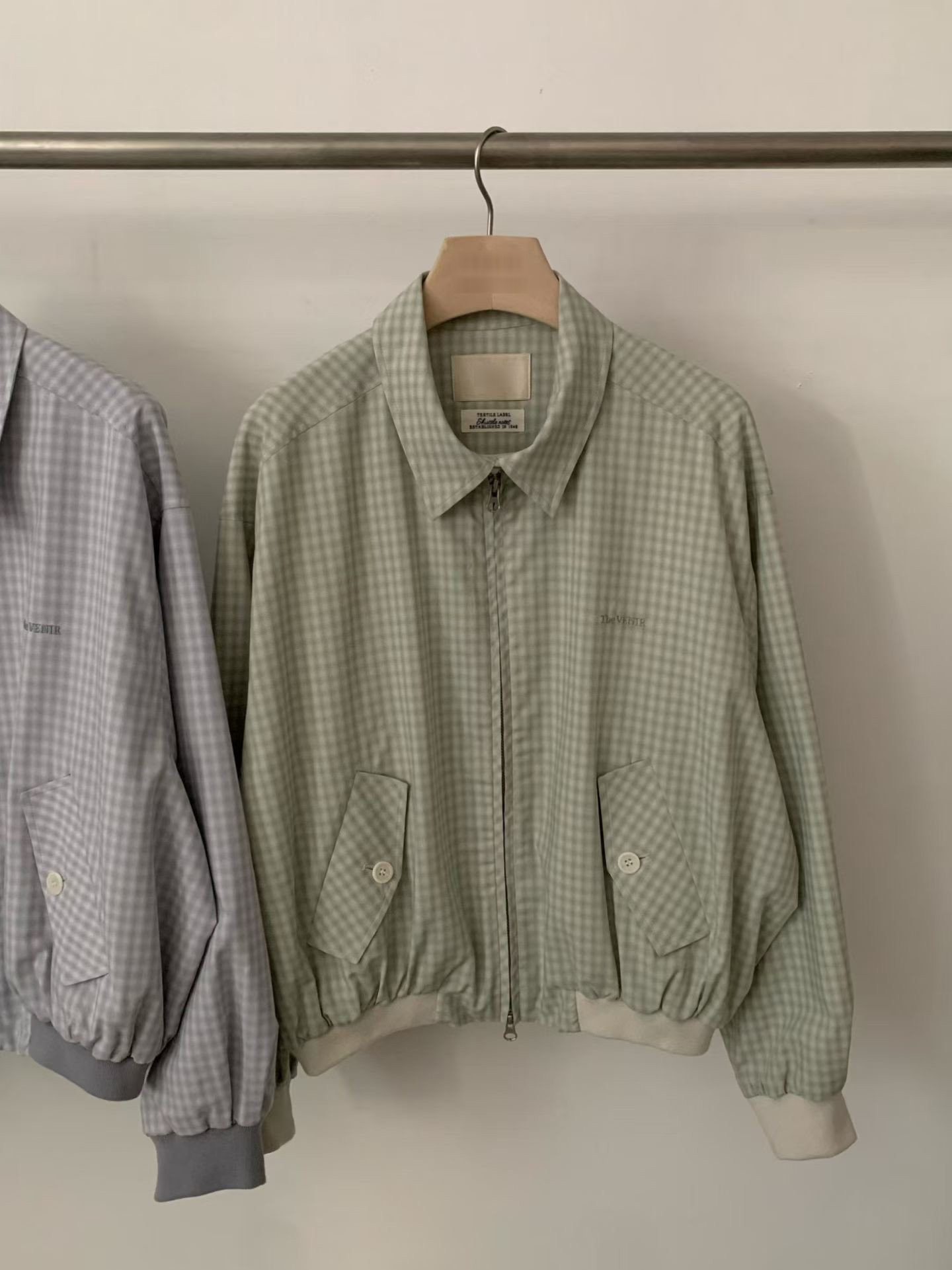 A63.日本布清甜小格紋外套