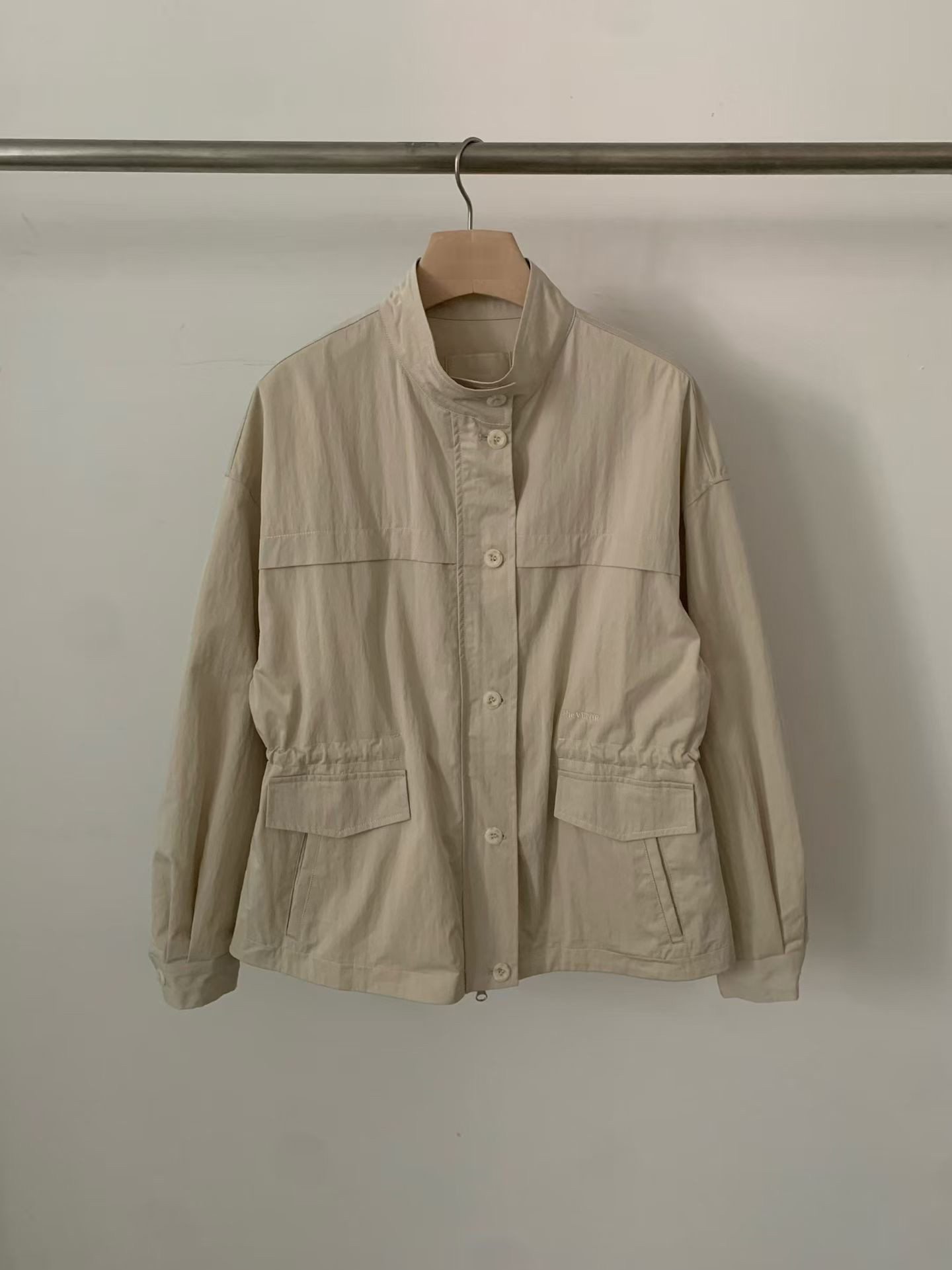 A59.淡雅收腰休閒口袋外套