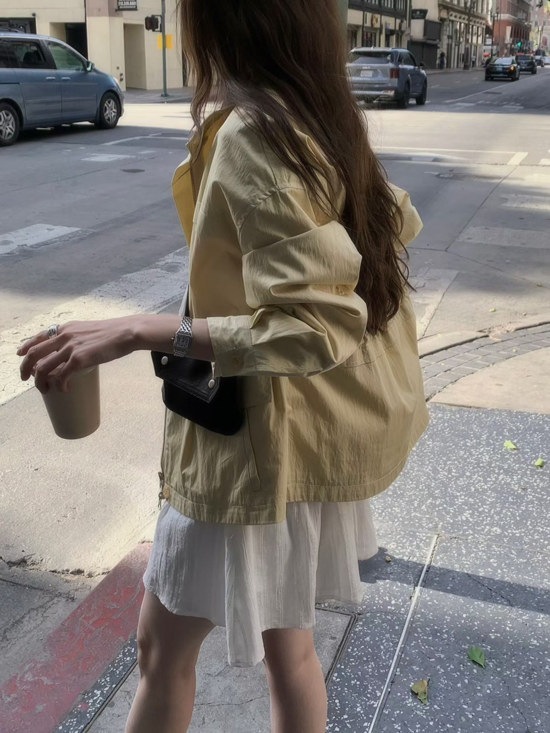 A59.淡雅收腰休閒口袋外套