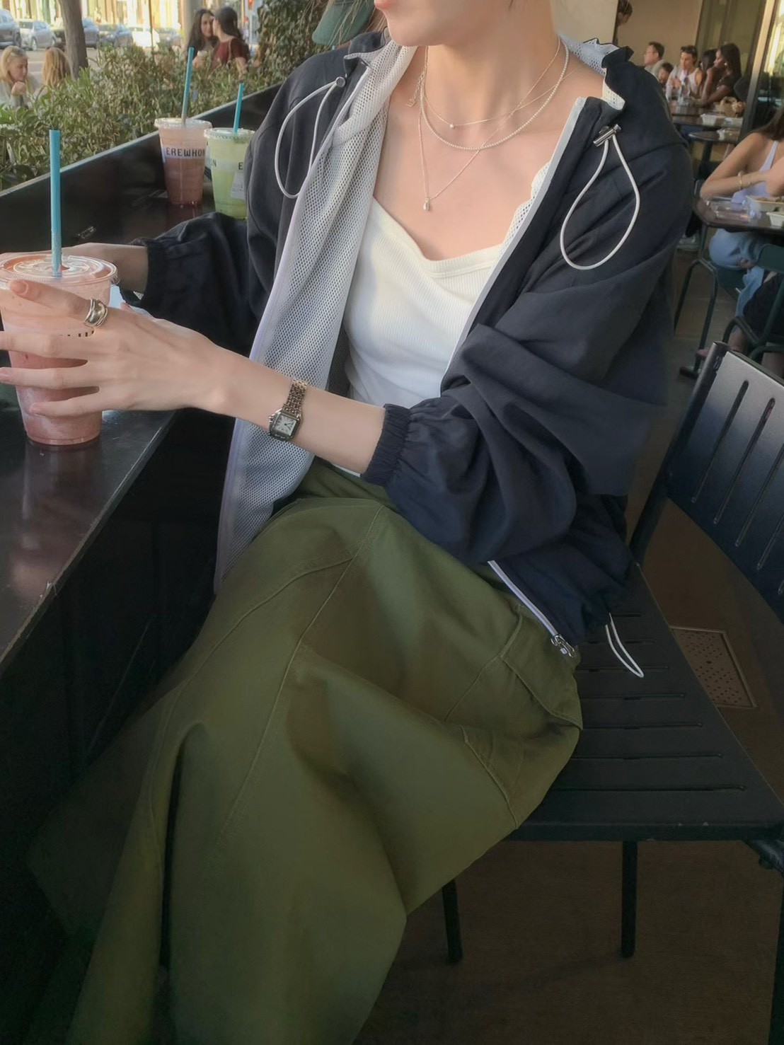 A53.帽可調內網布休閒外套