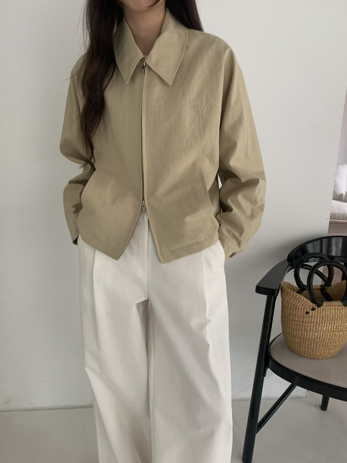 B70.小臉歐膩時尚拉鍊短外套