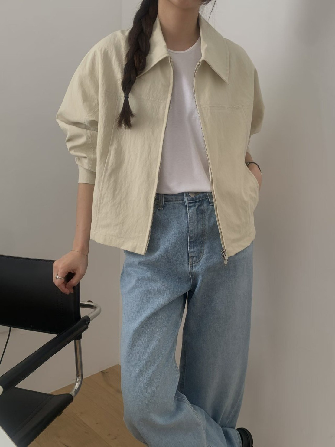 B70.小臉歐膩時尚拉鍊短外套