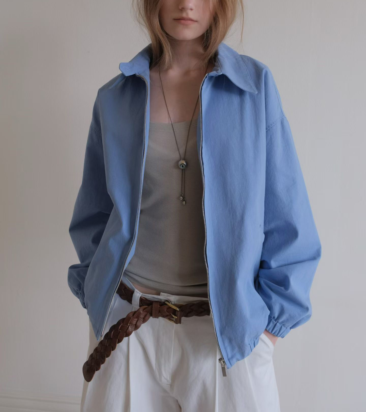 B77.小V家糖果粉彩拉鍊外套