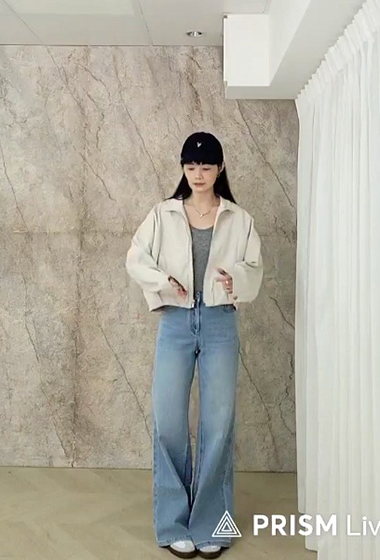 A13.奶霜造型剪接防風拉鍊外套