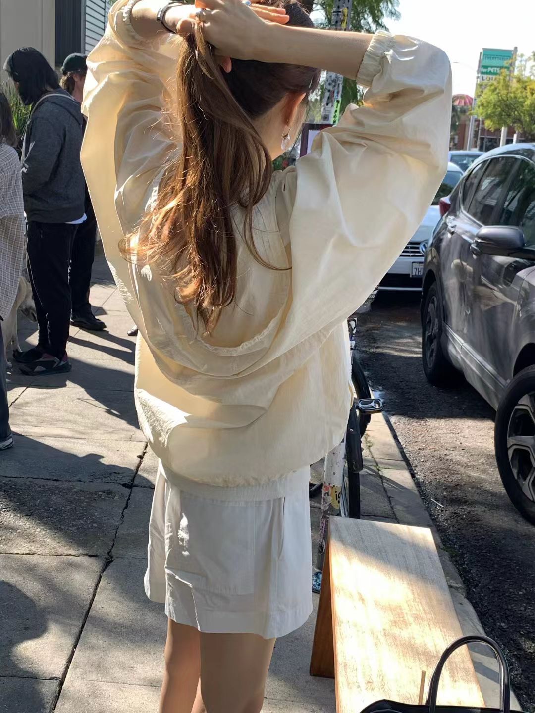 A14.顏值家半門襟拉鍊連帽上衣