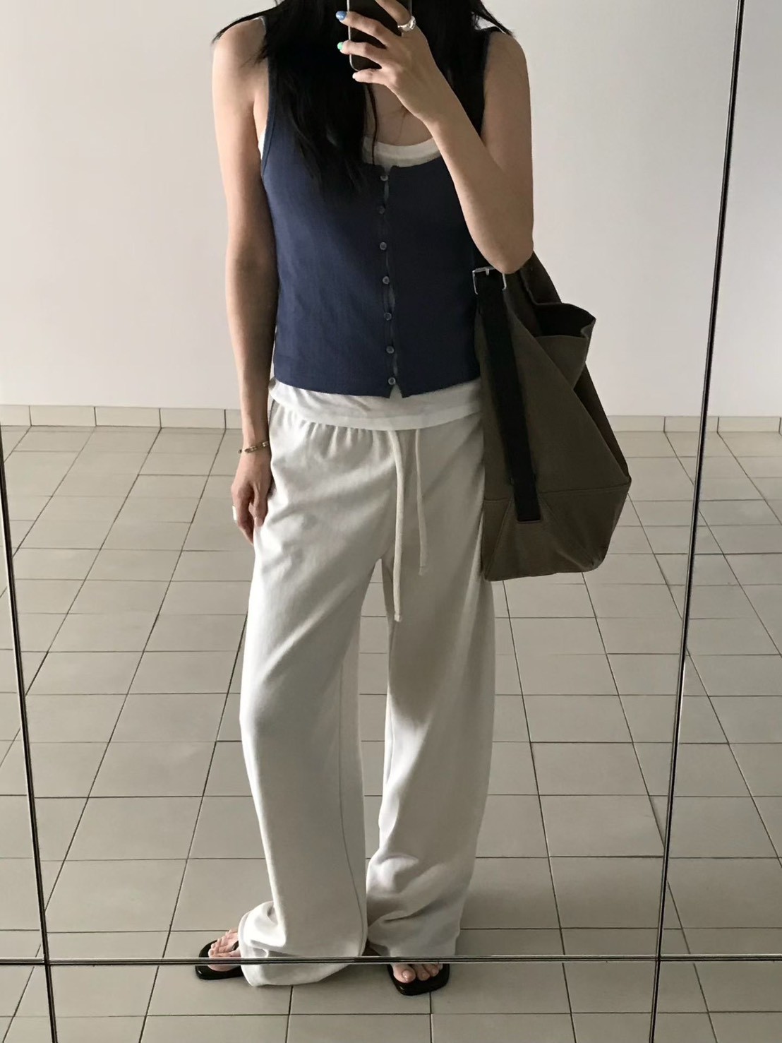 B81.小V家長腿秘訣鬆緊休閒褲