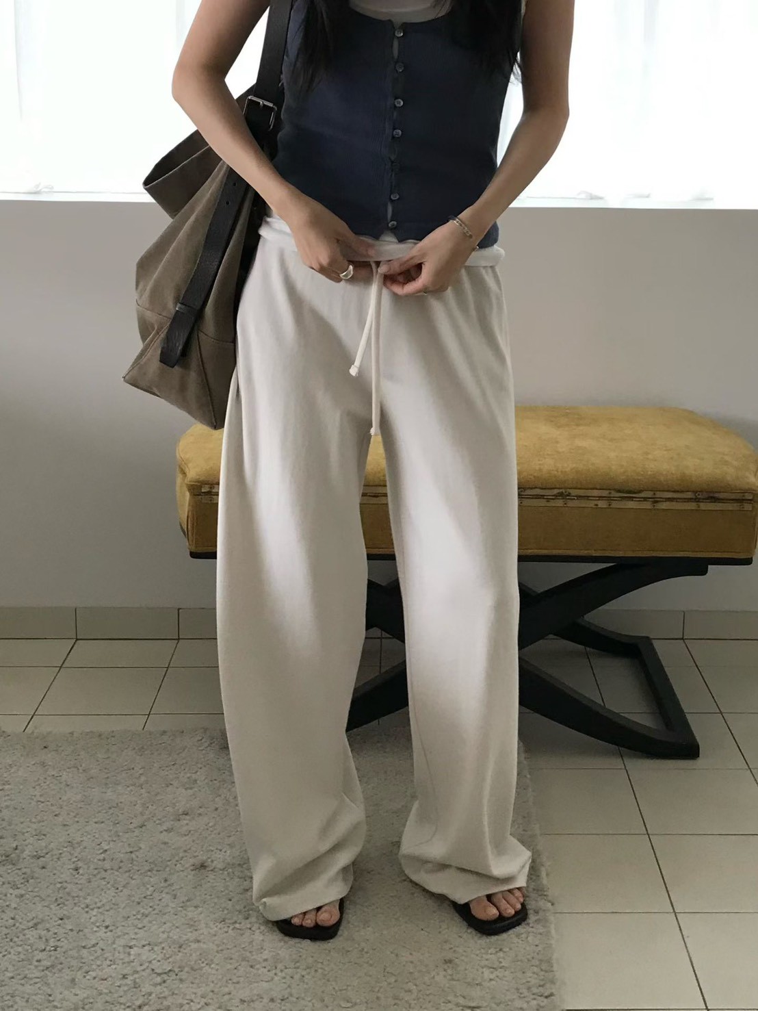 B81.小V家長腿秘訣鬆緊休閒褲